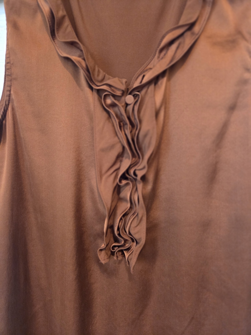 Talbots Rust Ruffle-Front Sleeveless Camisole Size 2 - Picture 4 of 8
